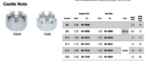 Castle Nuts (Metric)