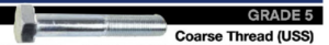 Grade 5 - Coarse Thread (USS) Hex Head Cap Screws