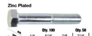 Grade 5 Hex Head Cap Screws – Fine Thread (SAE)
