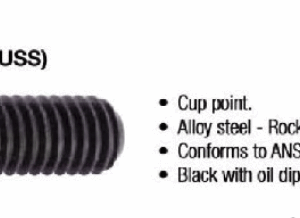 Cup Point Socket Set Screws – Coarse & Fine Thread