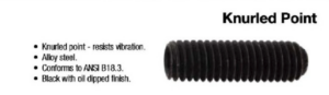 Knurled Point Socket Set Screws